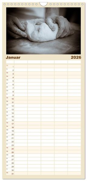 Produktbild: Familienplaner 2026 - Brot & Kaffee Impressionen 2026 mit 5 Spalten (Wandkalender, 21 x 45 cm) CALVENDO