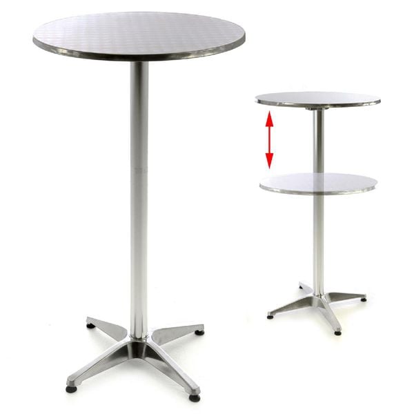 VCM Stehtisch | Bistrotisch | Edelstahl Aluminium | Ø 60cm x H110/70 cm