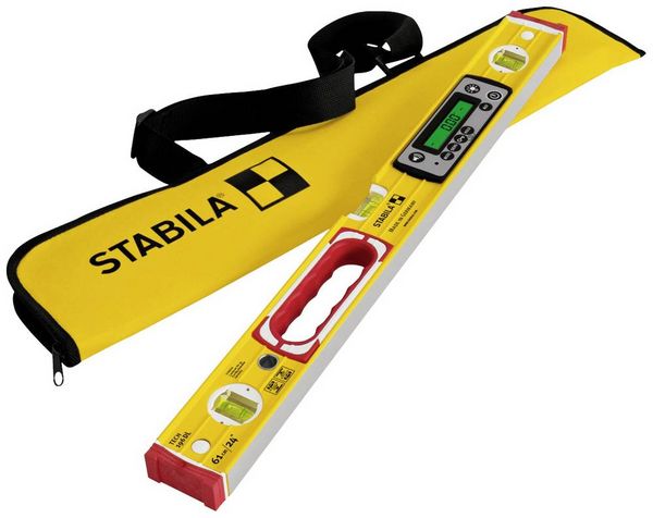 Produktbild: Stabila TECH 196 DL 19829 Digitale Wasserwaage mit Rutschstopper, inkl. Tasche 61cm 0.5 mm/m