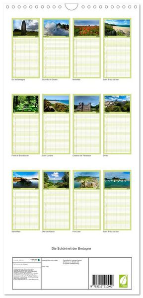 Produktbild: Familienplaner 2026 - Die Sch&ouml;nheit der Bretagne mit 5 Spalten (Wandkalender, 21 x 45 cm) CALVENDO
