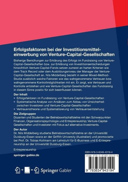 Produktbild: Erfolgsfaktoren bei der Investitionsmitteleinwerbung von Venture-Capital-Gesellschaften