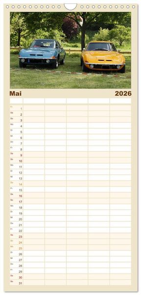 Produktbild: Familienplaner 2026 - Opel GT Der Kalender mit 5 Spalten (Wandkalender, 21 x 45 cm) CALVENDO