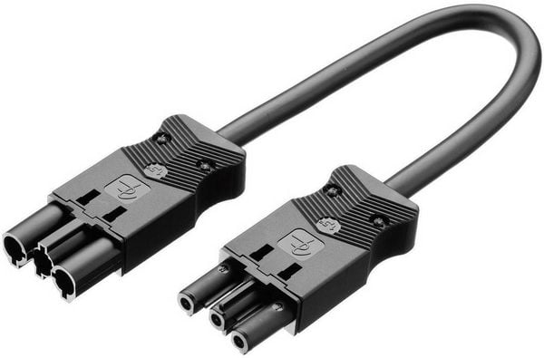 Produktbild: Adels-Contact AC 166 VLCG/315 100 Netz-Anschlusskabel Netz-Stecker - Netz-Buchse Gesamtpolzahl: 2 + PE Schwarz 1 St.