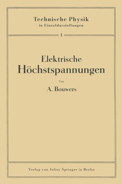 Produktbild: Elektrische H&ouml;chstspannungen