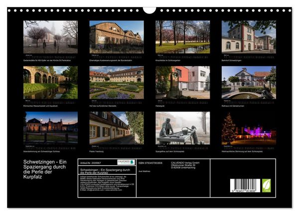 Produktbild: Schwetzingen - Ein Spaziergang durch die Perle der Kurpfalz (Wandkalender 2026 DIN A3 quer), CALVENDO Monatskalender