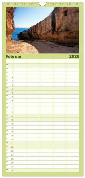 Produktbild: Familienplaner 2026 - Der K&uuml;ste entlang im Salento mit 5 Spalten (Wandkalender, 21 x 45 cm) CALVENDO