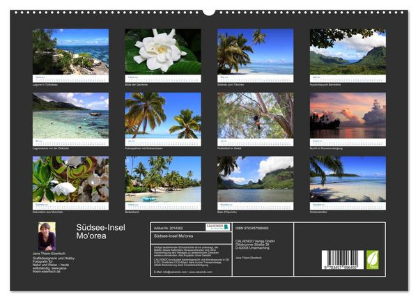 Produktbild: S&uuml;dsee-Insel Mo'orea (hochwertiger Premium Wandkalender 2026 DIN A2 quer), Kunstdruck in Hochglanz