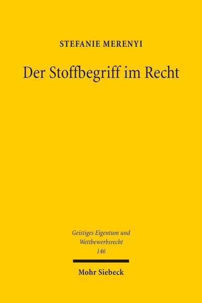 Produktbild: Der Stoffbegriff im Recht