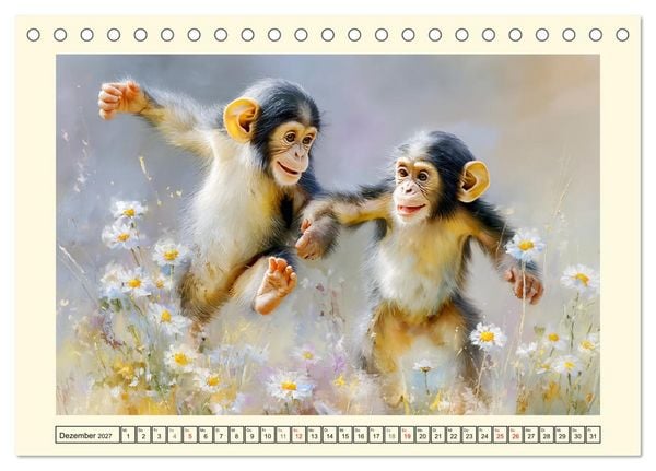 Produktbild: Schimpansen. Freude und Abenteuer im Dschungelreich (Tischkalender 2027 DIN A5 quer), CALVENDO Monatskalender