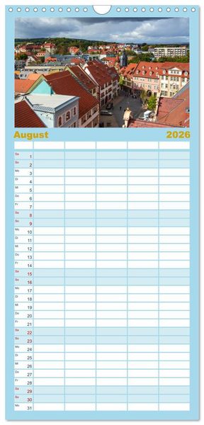 Produktbild: Familienplaner 2026 - Residenzstadt Gotha - Reise durch das sch&ouml;ne Th&uuml;ringen mit 5 Spalten (Wandkalender, 21 x 45 cm) CALVENDO