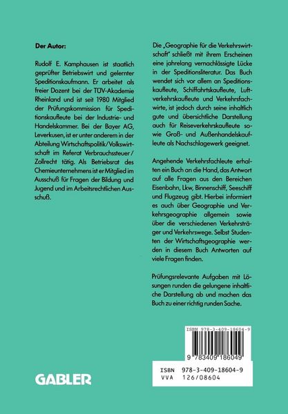 Produktbild: Geographie f&uuml;r die Verkehrswirtschaft
