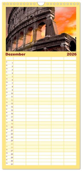 Produktbild: Familienplaner 2026 - Italien - einzigartige Motive mit 5 Spalten (Wandkalender, 21 x 45 cm) CALVENDO