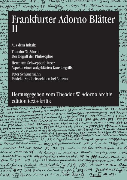 Produktbild: Frankfurter Adorno Bl&auml;tter II