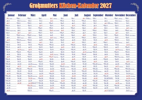 Produktbild: Gro&szlig;mutters K&uuml;chenkalender 2027 mit Wandplaner