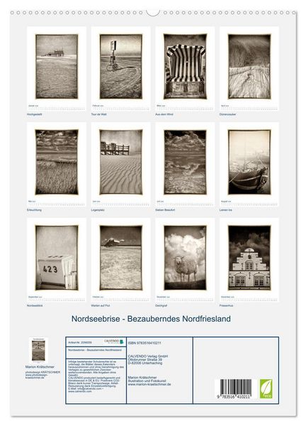 Produktbild: Nordseebrise - Bezauberndes Nordfriesland (hochwertiger Premium Wandkalender 2026 DIN A2 hoch), Kunstdruck in Hochglanz