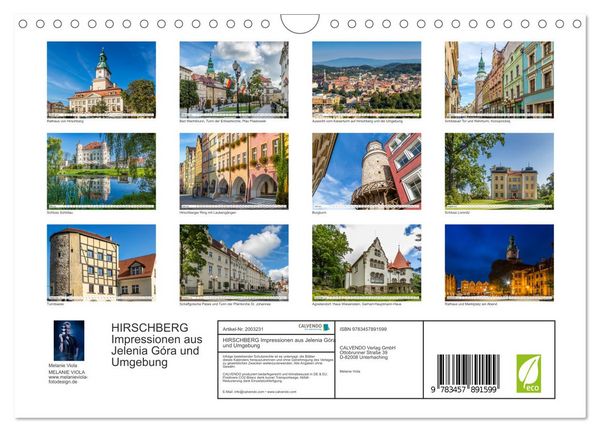 Produktbild: HIRSCHBERG Impressionen aus Jelenia G&oacute;ra und Umgebung (Wandkalender 2026 DIN A4 quer), CALVENDO Monatskalender