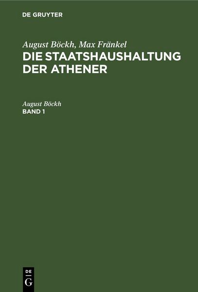 Produktbild: Die Staatshaushaltung der Athener. Band 1