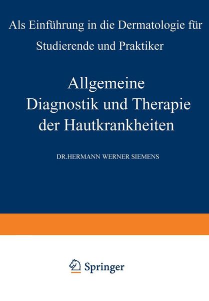 Produktbild: Allgemeine Diagnostik und Therapie der Hautkrankheiten