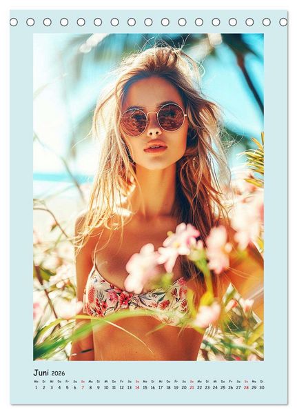 Produktbild: Sommer-Traum. Sch&ouml;ne M&auml;dchen am Meer (Tischkalender 2026 DIN A5 hoch), CALVENDO Monatskalender