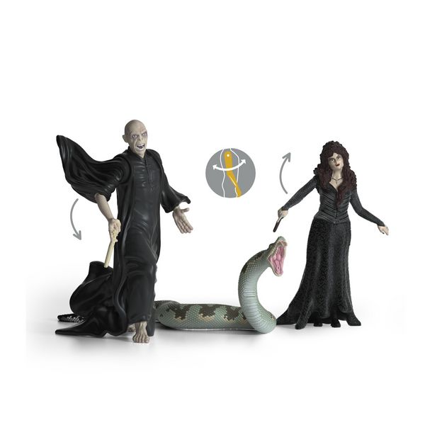 Produktbild: schleich&reg; 42684 - Wizarding World - Harry Potter, Lord Voldemort, Nagini & Bellatrix Lestrange, Spielfiguren, H&ouml;he Lord V. ca. 10 cm