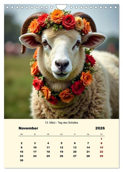 Produktbild: Blumenbekr&auml;nzte Haustiere zu ihrem Feiertag (Wandkalender 2026 DIN A4 hoch), CALVENDO Monatskalender