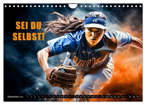 Produktbild: Baseball und Motivation (Wandkalender 2026 DIN A4 quer), CALVENDO Monatskalender