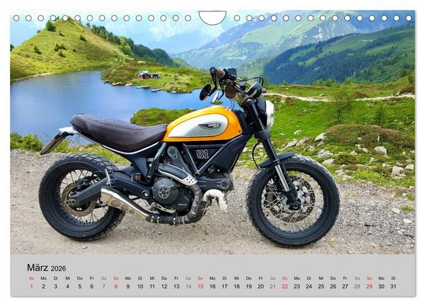 Produktbild: Scrambler Motorr&auml;der mit Stil (Wandkalender 2026 DIN A4 quer), CALVENDO Monatskalender