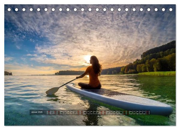 Produktbild: Im Fluss der Zeit &ndash; SUP-Momente zum Durchatmen (Tischkalender 2026 DIN A5 quer), CALVENDO Monatskalender