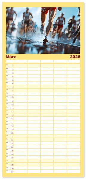 Produktbild: Familienplaner 2026 - Triathlon Power mit 5 Spalten (Wandkalender, 21 x 45 cm) CALVENDO