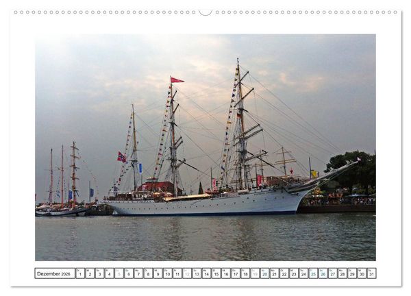 Produktbild: Segelspektakel in Bremerhaven. Die Sail (hochwertiger Premium Wandkalender 2026 DIN A2 quer), Kunstdruck in Hochglanz