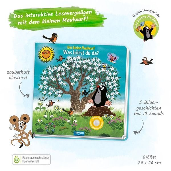 Produktbild: Tr&ouml;tsch Der kleine Maulwurf Soundbuch Was h&ouml;rst du da