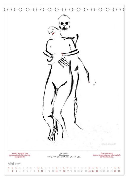 Produktbild: TOTENTANZ HERRENWAHL Haiku Zenga Photo DANCE OF DEATH MEN'S CHOICE (Tischkalender 2026 DIN A5 hoch), CALVENDO Monatskalender