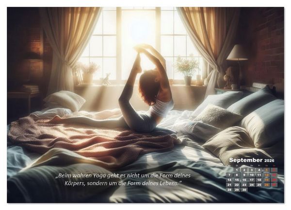 Produktbild: Mit Yoga ins Bett (hochwertiger Premium Wandkalender 2026 DIN A2 quer), Kunstdruck in Hochglanz