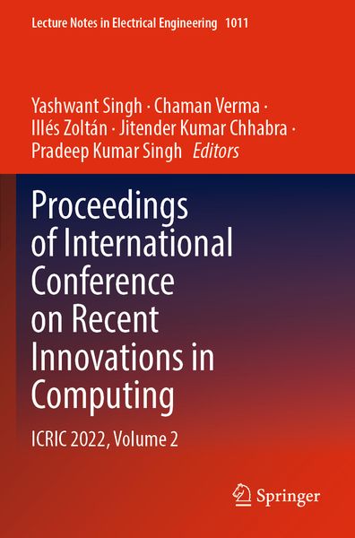 Produktbild: Proceedings of International Conference on Recent Innovations in Computing