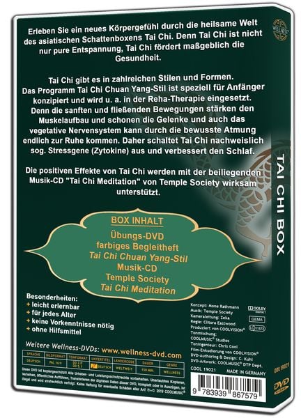 Produktbild: Tai Chi Box - Set inklusive Anf&auml;nger-DVD, &Uuml;bungsheft und Musik-CD
