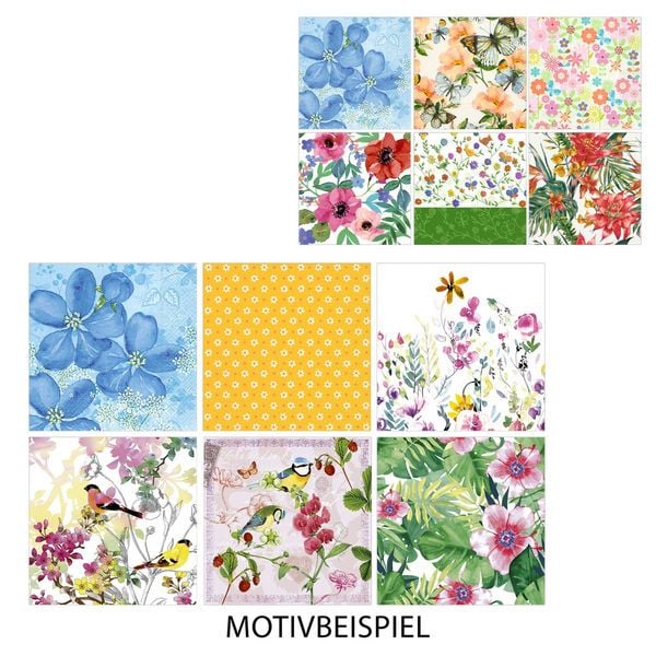 Produktbild: Idena Servietten Blumen 33x33cm sortiert