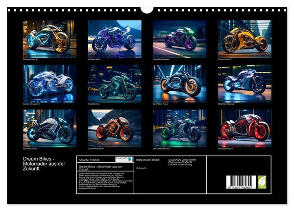 Produktbild: Dream Bikes - Motorr&auml;der aus der Zukunft (Wandkalender 2026 DIN A3 quer), CALVENDO Monatskalender