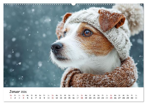 Produktbild: JACK RUSSEL - Kleine Hunde mit gro&szlig;em Charakter (hochwertiger Premium Wandkalender 2026 DIN A2 quer), Kunstdruck in Hochglanz