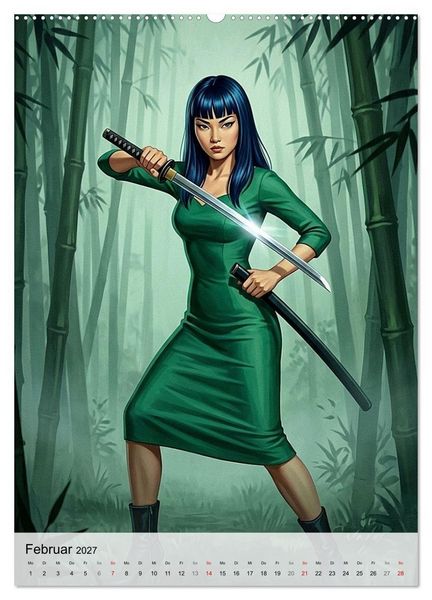 Produktbild: Ninja-Girls (hochwertiger Premium Wandkalender 2027 DIN A2 hoch), Kunstdruck in Hochglanz