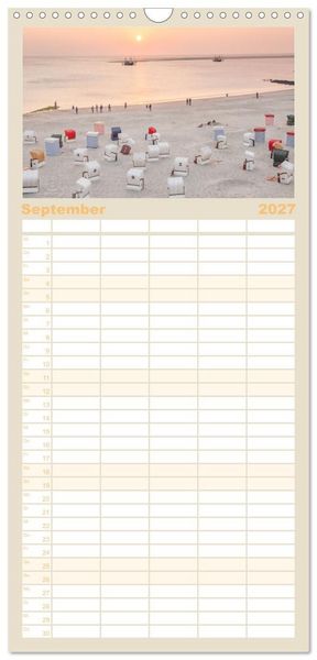 Produktbild: Familienplaner 2027 - Moin Borkum mit 5 Spalten (Wandkalender, 21 x 45 cm) CALVENDO
