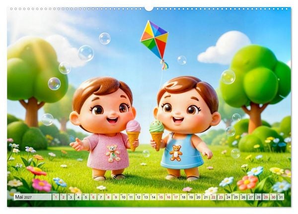Produktbild: Kinder‑Sternzeichen - Fr&ouml;hlicher und bunter Kalender (Wandkalender 2027 DIN A2 quer), CALVENDO Monatskalender