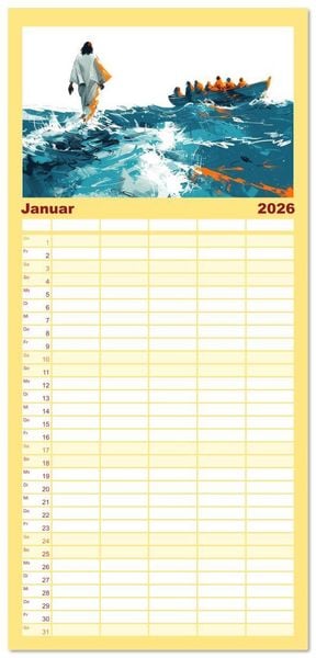 Produktbild: Familienplaner 2026 - F&uuml;hle dich inspiriert und begleitet mit 5 Spalten (Wandkalender, 21 x 45 cm) CALVENDO