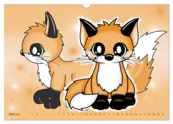 Produktbild: niedliche Kawaii Tiere (Wandkalender 2026 DIN A3 quer), CALVENDO Monatskalender