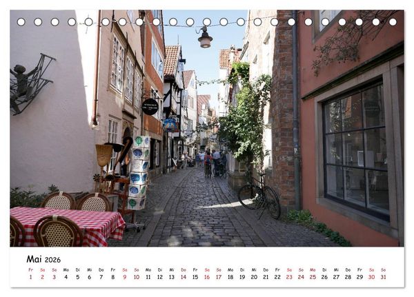 Produktbild: Bremen - Die Hansestadt an der Weser (Tischkalender 2026 DIN A5 quer), CALVENDO Monatskalender