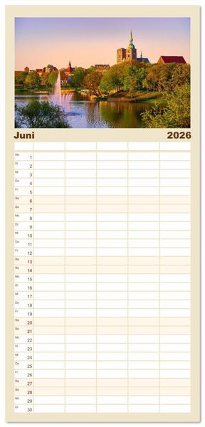 Produktbild: Familienplaner 2026 - Sch&ouml;ne Ostsee - Impressionen &uuml;bers Jahr mit 5 Spalten (Wandkalender, 21 x 45 cm) CALVENDO