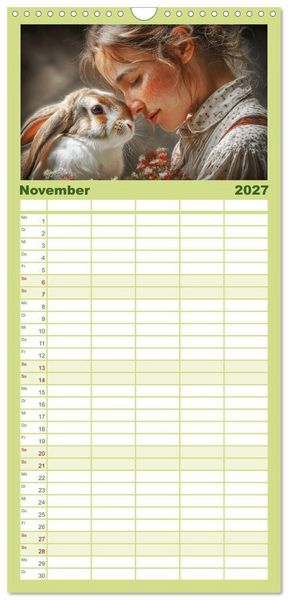 Produktbild: Familienplaner 2027 - Mensch und Tier. Momente voller W&auml;rme, Vertrauen und Respekt mit 5 Spalten (Wandkalender, 21 x 45 cm) CALVENDO