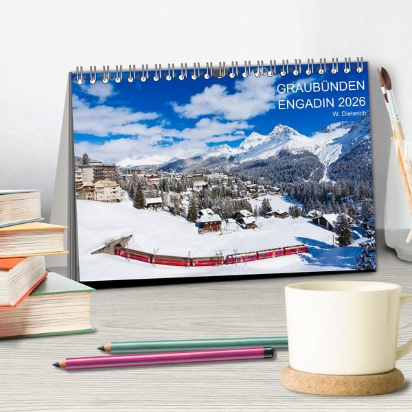 Produktbild: Graub&uuml;nden Engadin 2026 (Tischkalender 2026 DIN A5 quer), CALVENDO Monatskalender