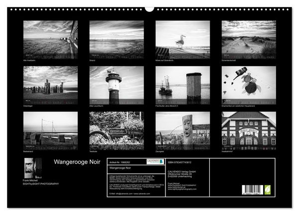 Produktbild: Wangerooge Noir (Wandkalender 2026 DIN A2 quer), CALVENDO Monatskalender
