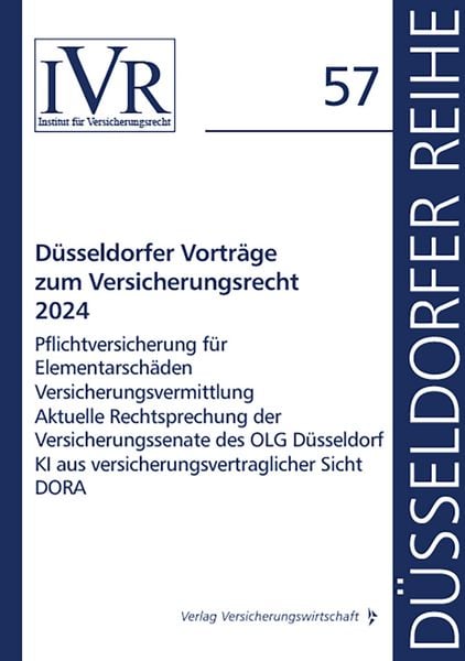 Produktbild: D&uuml;sseldorfer Vortr&auml;ge zum Versicherungsrecht 2024