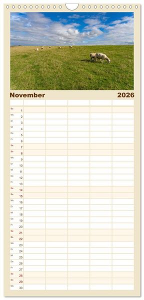 Produktbild: Familienplaner 2026 - Schleswig-Holstein - Nordfriesland mit 5 Spalten (Wandkalender, 21 x 45 cm) CALVENDO